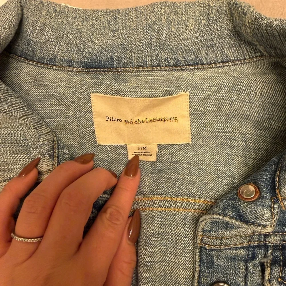 Bride, Pilcro and the Letterpress Light Blue Denim Jacket